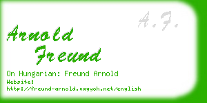 arnold freund business card